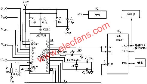 電能計量系統的簡化電路  m.xsypw.cn