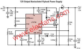 LT3758典型應用電路  m.xsypw.cn