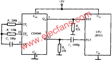 由CD4060組成的看門狗電路  m.xsypw.cn