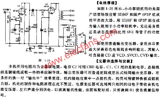 自制小功率膽機功放電路原理圖  m.xsypw.cn