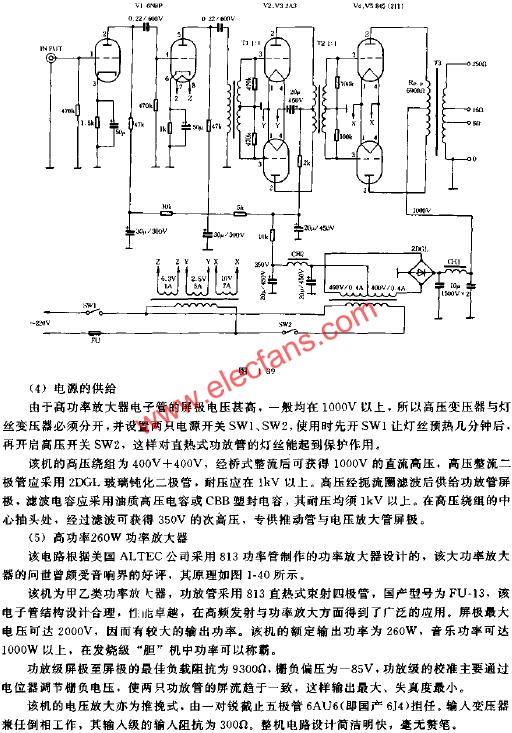 高功率電子管功率放大器電路原理圖  m.xsypw.cn