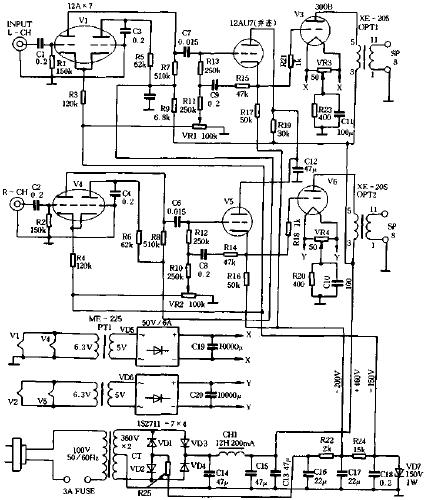 300B的高保真功率放大器電路原理圖  m.xsypw.cn