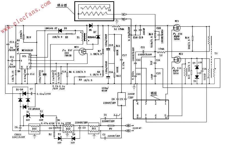 高頻無極燈高頻發生器電路