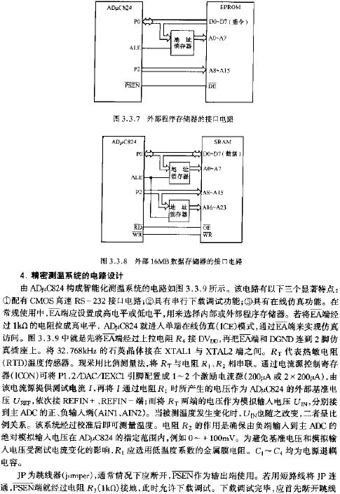 外部16MB數據存儲器的接口電路