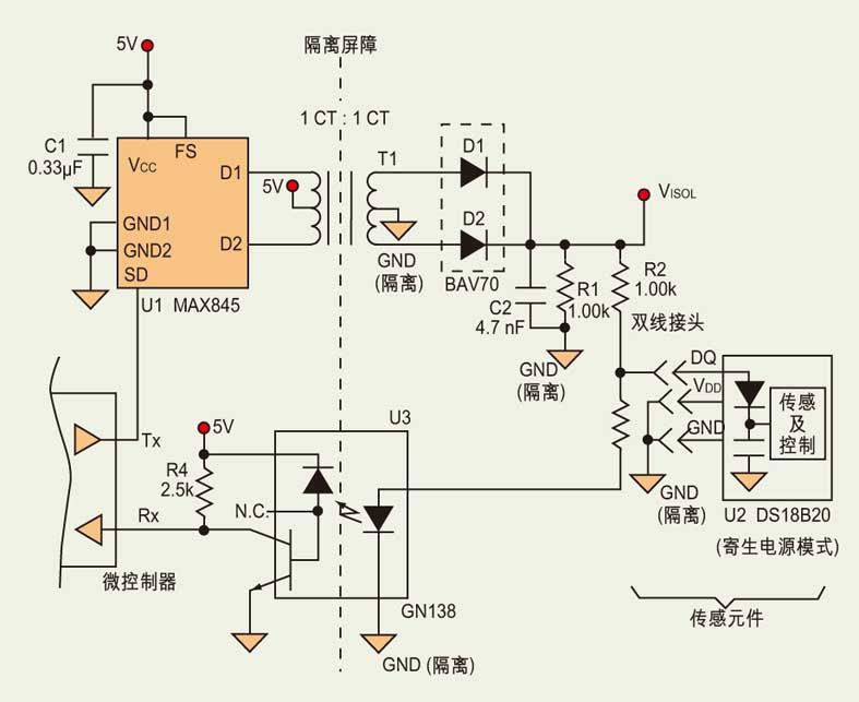 電路中僅用了一個隔離變壓器驅動器