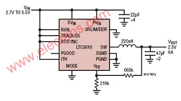 LTC3616應用電路 m.xsypw.cn