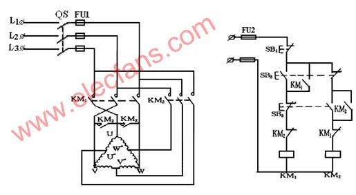 按鈕控制的雙速電動機(jī)控制線路 http://m.xsypw.cn