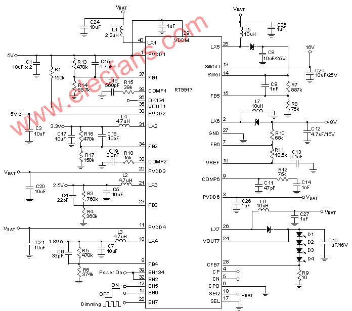 RT9917應(yīng)用電路