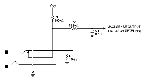 圖1. 插孔檢測電路