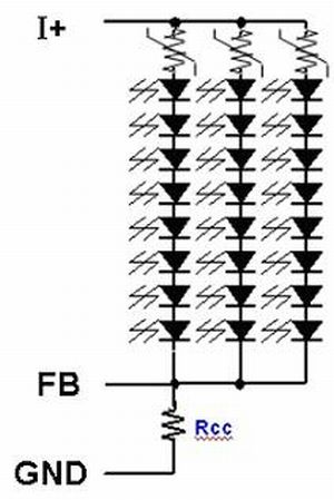 圖6：LED陣列分路保護方案