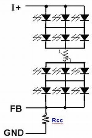 圖7：LED陣列主干路保護方案。