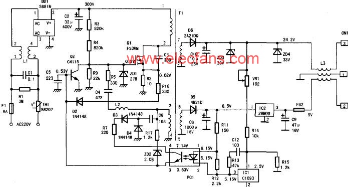 佳能S100SP打印機開關電源原理分析 http://m.xsypw.cn