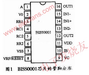 BISS0001芯片的管腳分布圖 m.xsypw.cn