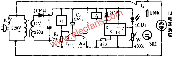 JEC-2組成光照式遙控開關電路圖 m.xsypw.cn