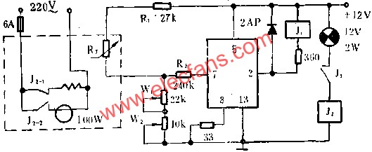 JEC-2組成自動(dòng)恒溫箱電路圖 m.xsypw.cn