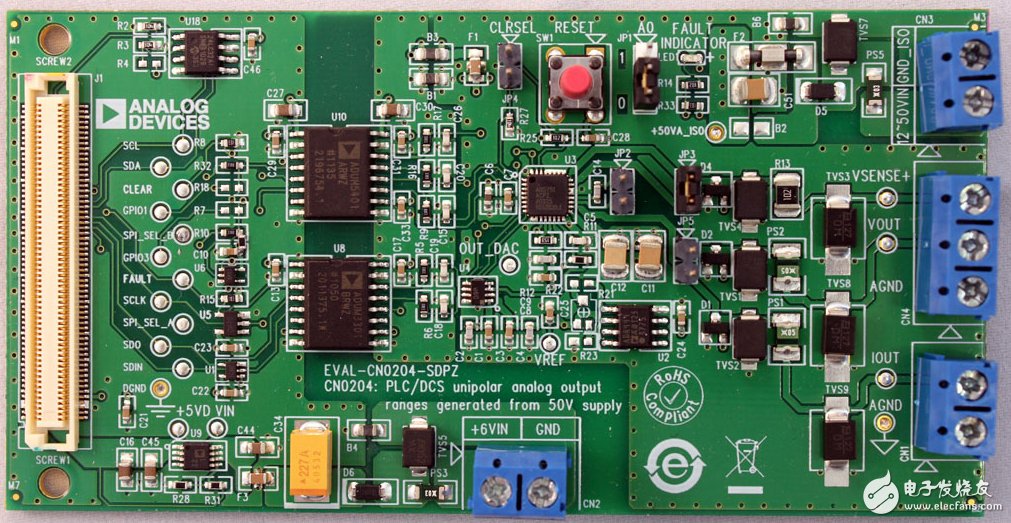 靈活、高精度、低漂移的PLC/DCS模擬輸出模塊電路圖