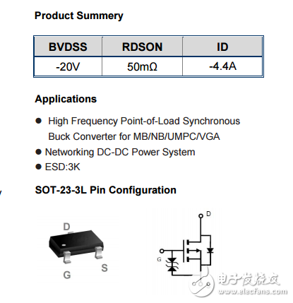 WST2315 P SOT-23-3L -20V-4.4A