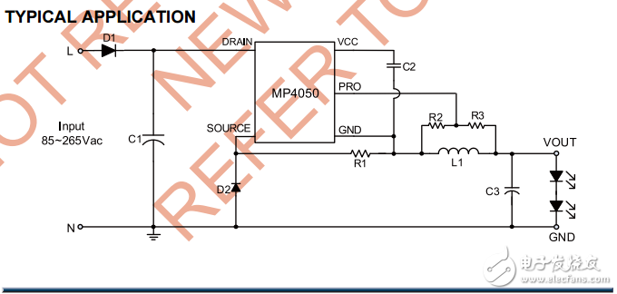 mp4050,led,驅動器mp4050非隔離高亮度LED驅動器