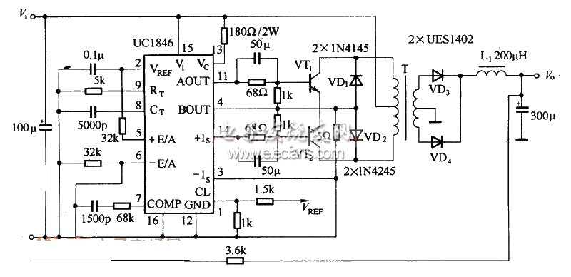 UC1846典型應(yīng)用電路示意圖