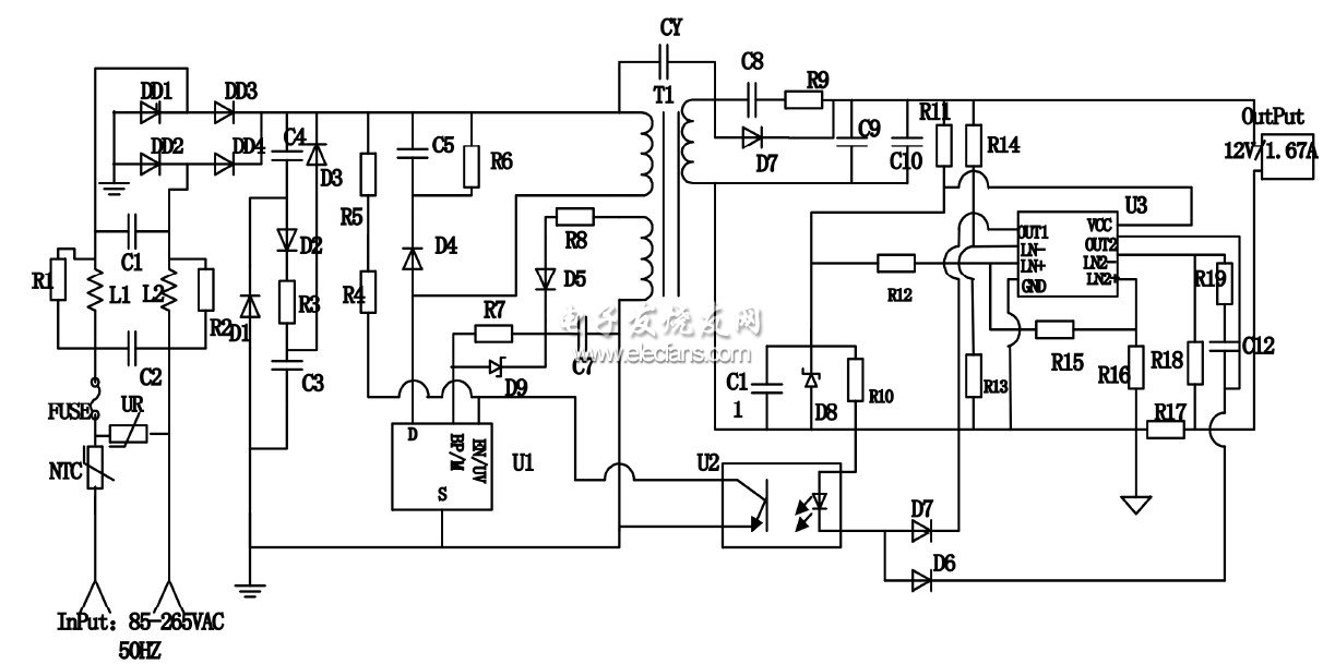 基于TNY279的大功率LED光源驅動電路