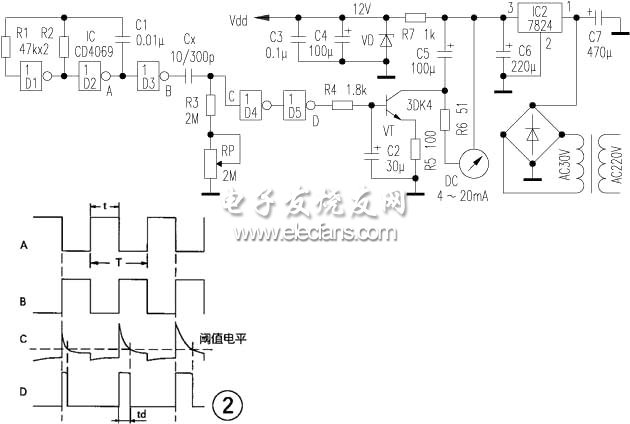 電容式位移發送器原理電路