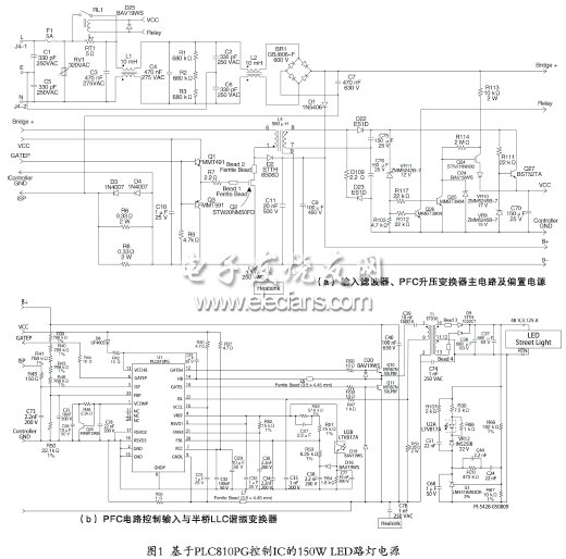 基于PLC810PG的150W LED路燈電源電路