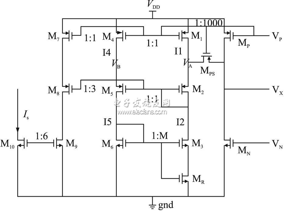 圖2 改進型具有反饋控制電流源的電流檢測電路