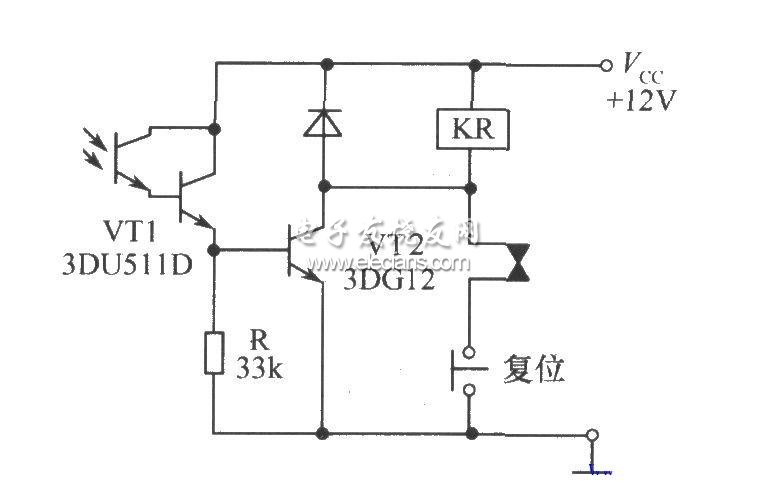 帶自鎖功能的光控繼電器開關電路圖