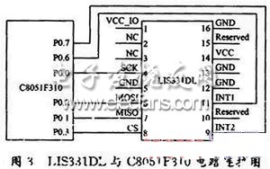 LIS331DL與C8051F310的電路連接圖