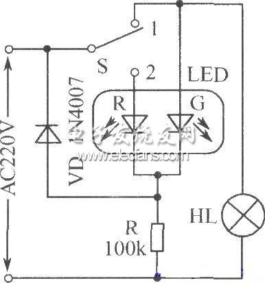 交流電源工作狀態指示電路