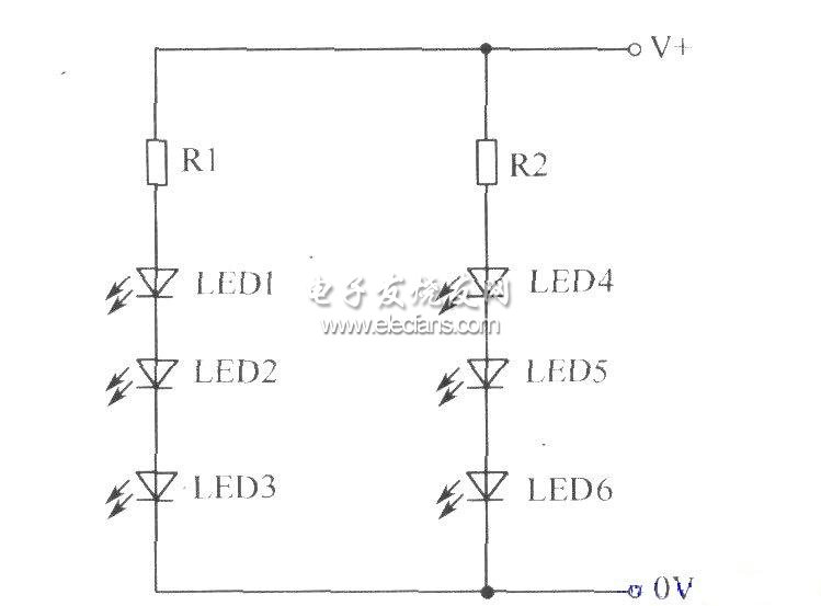 多只LED的驅動電路圖