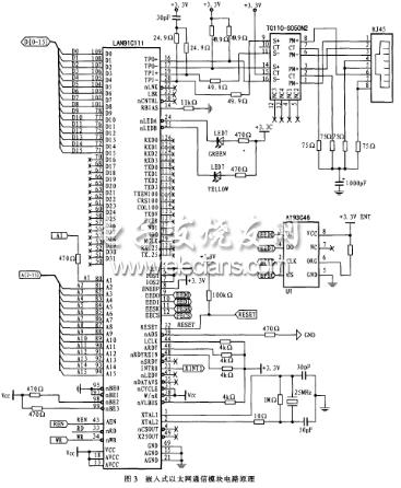 嵌入式以太網通信電路圖