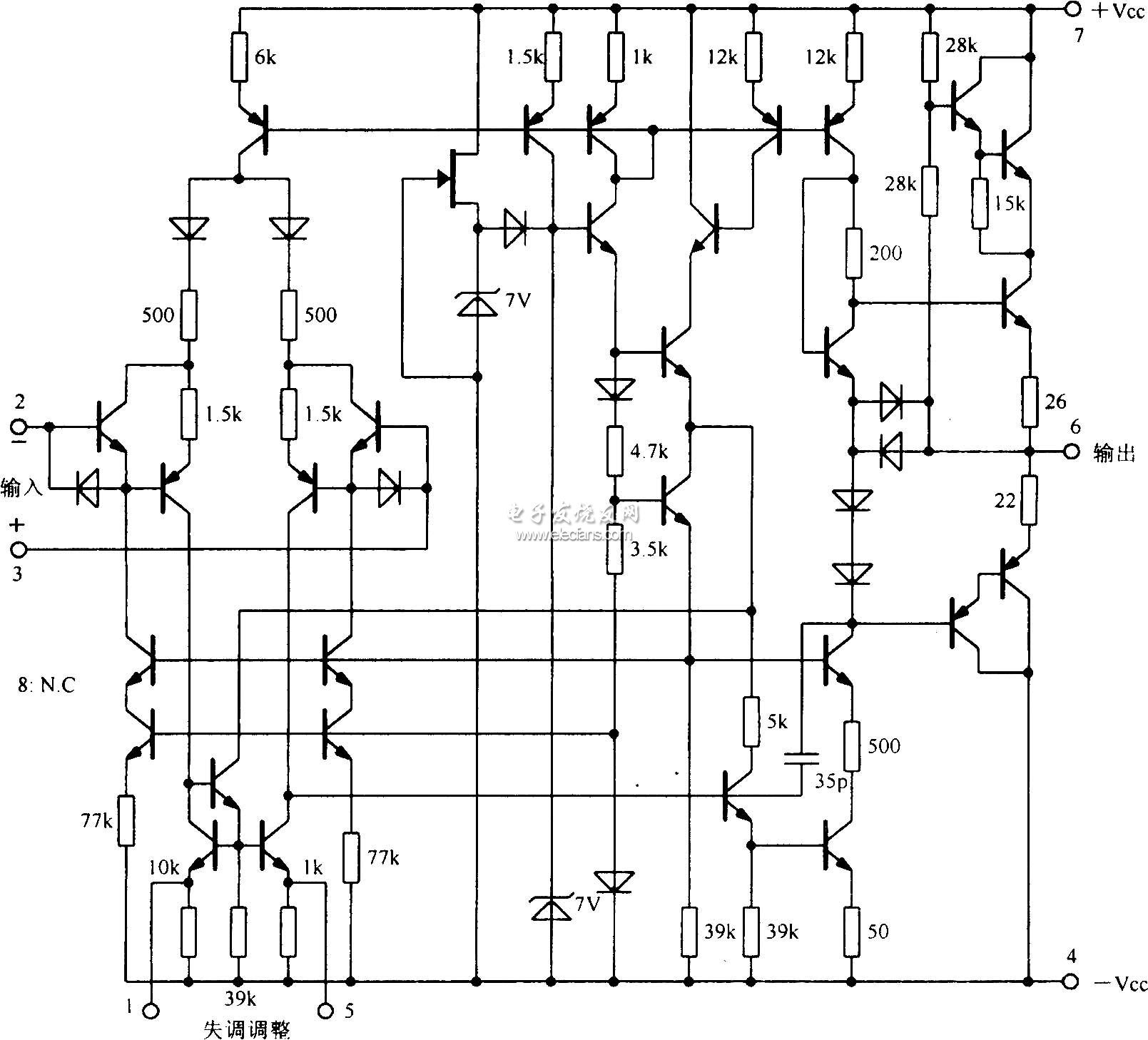 高壓內(nèi)補(bǔ)償運(yùn)算放大電路原理圖