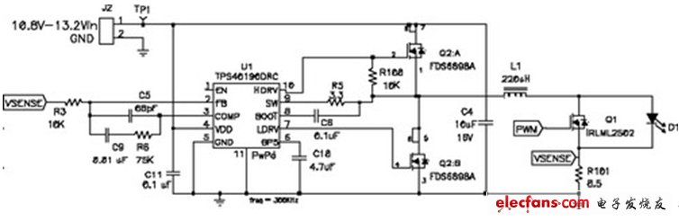 Q1 用于PWM LED電流