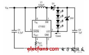  恒流輸出串聯供電的LT1932