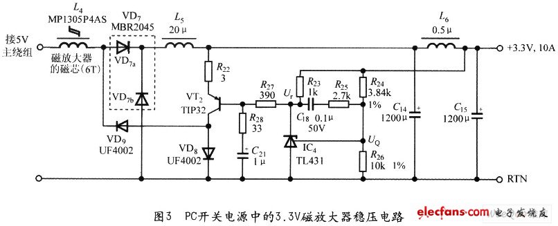 3.3V磁放大器穩壓電路