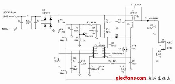 轉移模式 SEPIC 發揮了簡單 LED 驅動器的作用