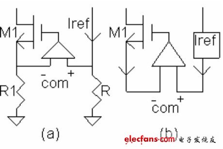 傳統的與新穎的電流極限比較器結構