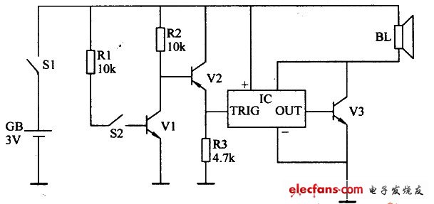 簡易坐姿提醒器電路