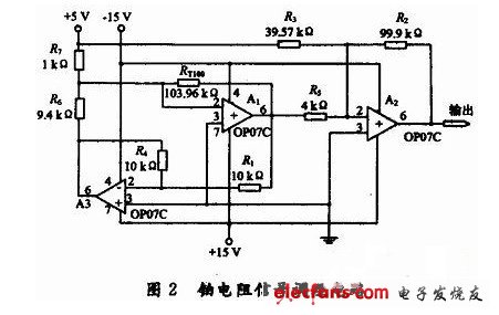 鉑電阻測(cè)溫調(diào)理電路