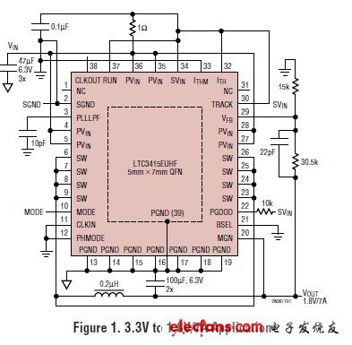 DN387 級聯7A點的負載單片降壓轉換器