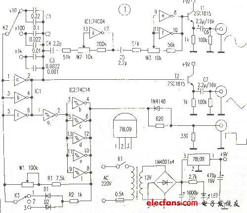 多波形信號發生器電路圖