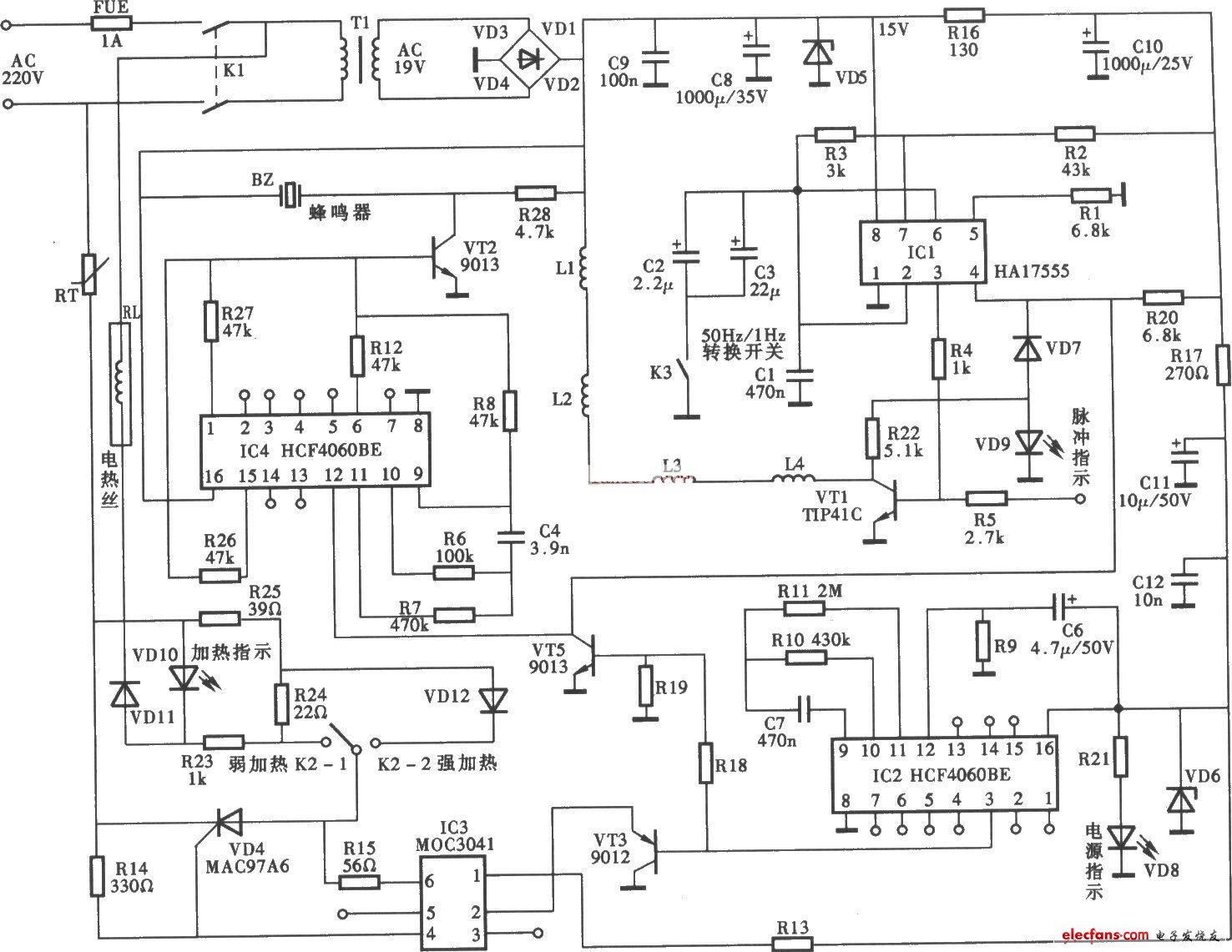 利德牌LD-1型磁脈沖治療儀電路