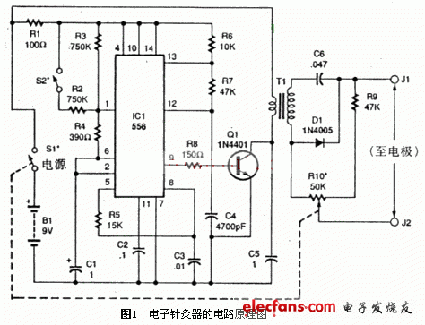 無(wú)針電子針灸器電路