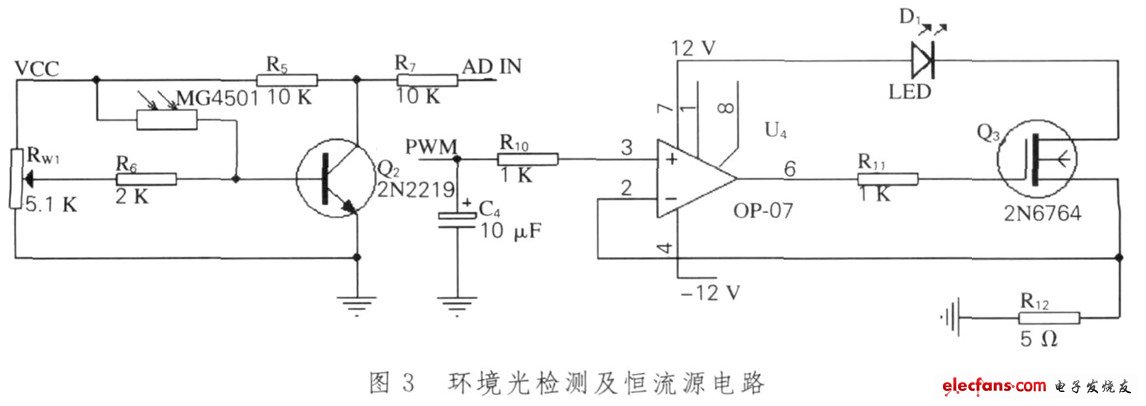 環境光檢測及恒流源電路