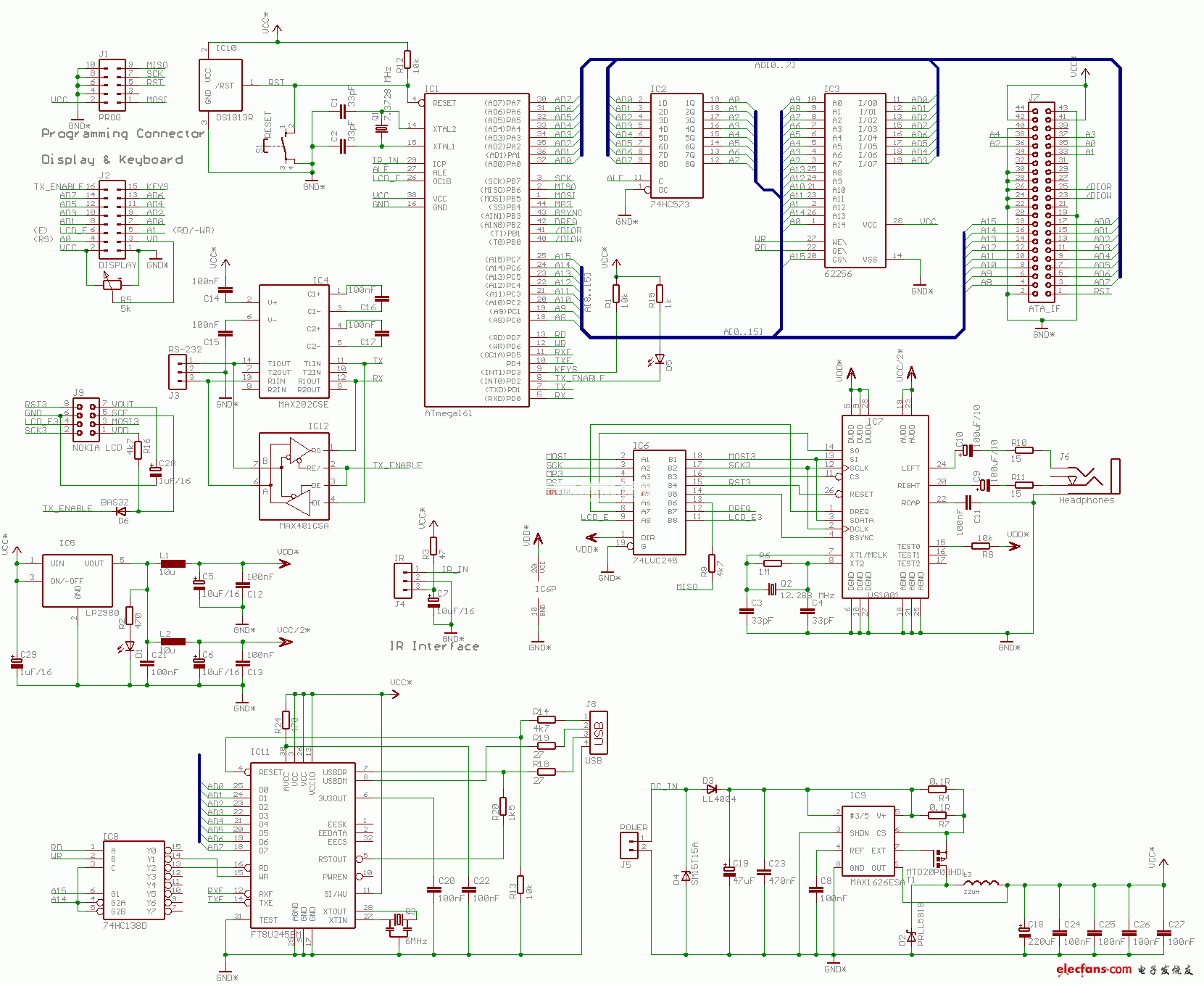 基于ATMEGA161的MP3電路