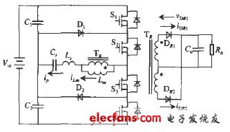 三電平LLC諧振變換器原理圖