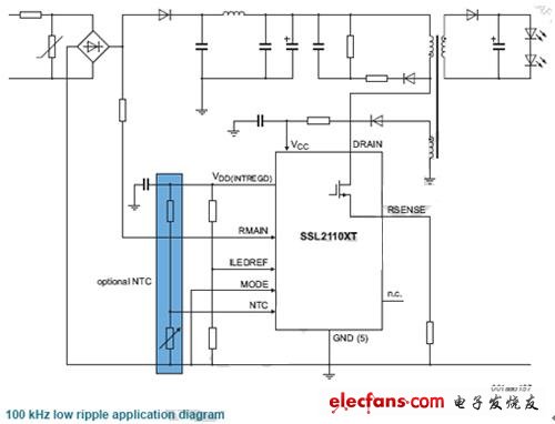 SSL2110X構成的100kHZ低紋波應用電路