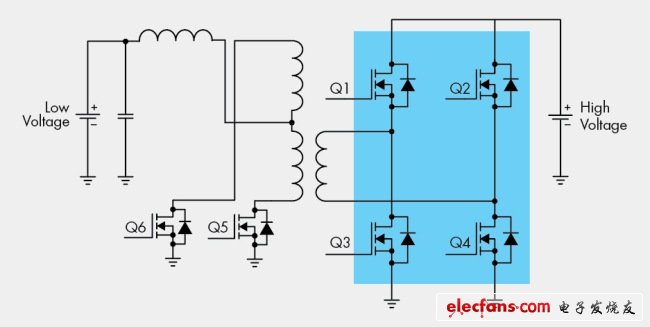 圖6，全橋同步DC/DC轉換器。