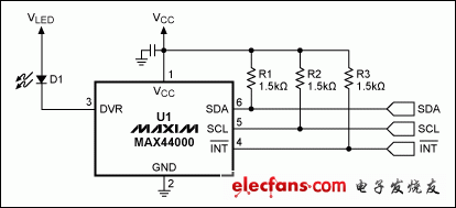 圖1. MAX44000的標準配置
